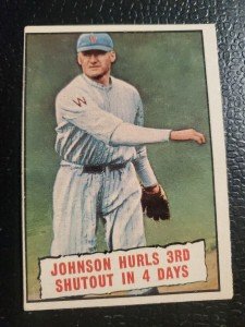 1961 Topps Baseball Thrills #409 Walter Johnson Card