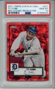 2021 Topps Chrome Ty Cobb Red Atomic Refractor
