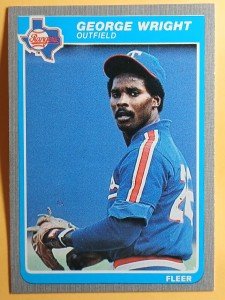 1985 Fleer George Wright Texas Rangers Baseball Card