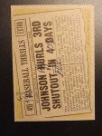 1961 Topps #409 HOF Walter Johnson Card