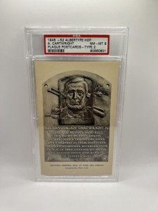 Alexander Cartwright Hall of Fame Plaque Card PSA 8