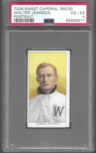 Walter Johnson T206 Card Sweet Caporal PSA 4