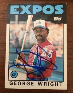 George Wright 1986 Topps Signed Baseball Card