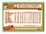 George Wright 1985 Topps Tiffany Texas Rangers Card