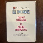 Frank Home Run Baker 1/1 Printing Plate Autograph