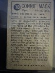 1963 Topps Bazooka Silver #18 Connie Mack Card