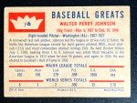 1960 Fleer Walter Johnson Baseball Card