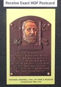 Henry Chadwick Hall of Fame Plaque Postcard