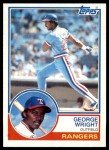 1983 Topps George Wright Texas Rangers Card #299