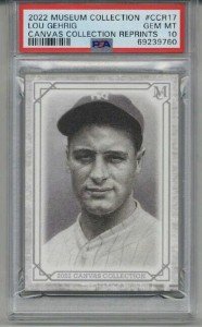 Lou Gehrig Yankees Canvas Reprint PSA 10 2022