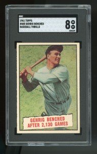 1961 Topps #405 Lou Gehrig Baseball Card