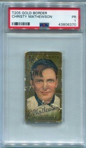 1911 T205 Christy Mathewson Gold Border Card