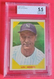 Lou Gehrig 1960 Fleer Card Beckett BVG 5.5