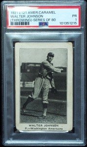 1921 Walter Johnson American Caramel Baseball Card