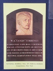 Candy Cummings Hall of Fame Baseball Plaque Postcard