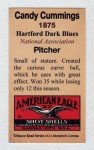 Candy Cummings 1875 Hartford Dark Blues Card