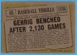 1961 Topps Lou Gehrig Yankees Hall of Fame Card