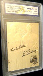 Babe Ruth Lou Gehrig Autographed Gold Card
