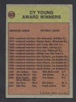 1972 Topps Cy Young Award Baseball Card #623