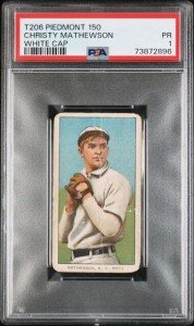 T206 Christy Mathewson White Cap PSA 1 Card