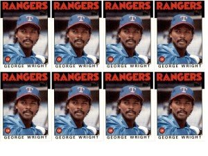 1986 Topps George Wright Texas Rangers Card Lot