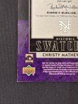 2003 Legendary Cuts Christy Mathewson Swatch 97/100