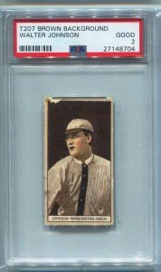 Walter Johnson 1912 T207 Brown Border Card