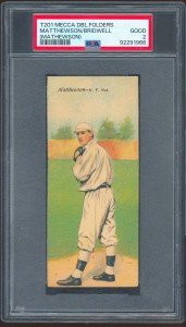 1911 T201 Mecca Cigarettes Mathewson & Bridwell Card