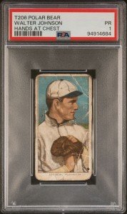 1909 T206 Polar Bear Walter Johnson Baseball Card