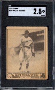 1940 Play Ball Walter Johnson Baseball Card SGC 2.5