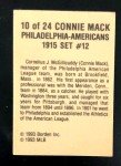 1993 Reprint of 1915 Cracker Jack Connie Mack