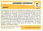Alexander Cartwright 1980 New York Knickerbockers Card