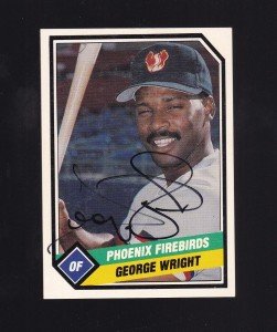 1989 CMC George Wright Autographed Phoenix Firebirds Card