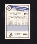 1989 CMC George Wright Autographed Phoenix Firebirds Card