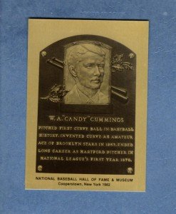 Candy Cummings Baseball Hall of Fame Plaque Card