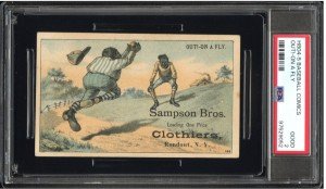 1887 H804-5 Out On A Fly Baseball Card