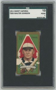 1911 T205 Walter Johnson Sports Card SGC 1