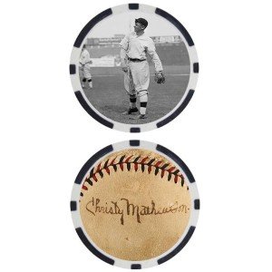 Christy Mathewson Autographed Baseball Legends Chip