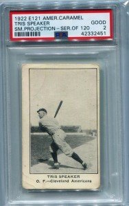 1922 E121 Tris Speaker HOF Sports Card