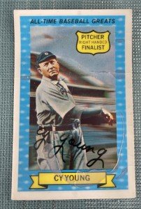 Cy Young Autographed 3-D Baseball Card