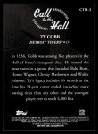 2025 Topps Ty Cobb #CTH-3 Call to Hall Insert