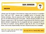 1980 Ban Johnson #7 Baseball Hall of Fame Card