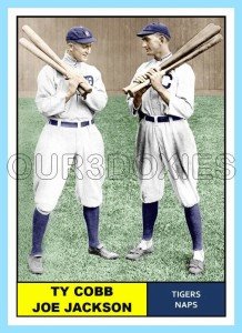 Ty Cobb Joe Jackson Art Card - Tigers Naps