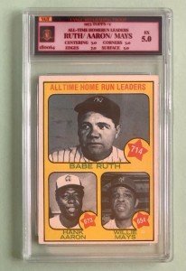 1973 Topps Home Run Leaders Babe Ruth/Hank Aaron/Mays