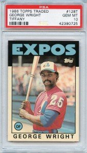 1986 Topps Traded Tiffany George Wright PSA 10