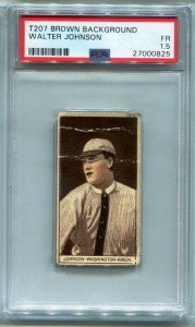 1912 T207 Walter Johnson Brown Border Card