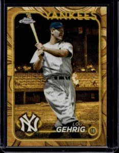 2024 Topps Chrome Lou Gehrig #4 Gold Wave Card