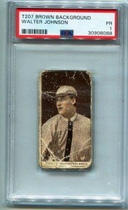 1912 T207 Walter Johnson Brown Border Card