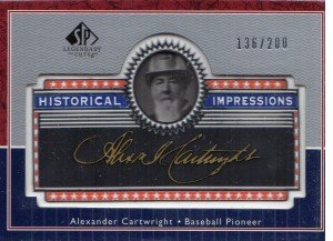 2003 SP Legendary Cuts Alexander Cartwright Gold Card