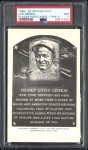 Lou Gehrig 1956-63 Artvue Hall of Fame Card